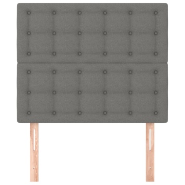 Tăblii de pat, 2 buc, gri închis, 80x5x78/88 cm, textil - Img 3