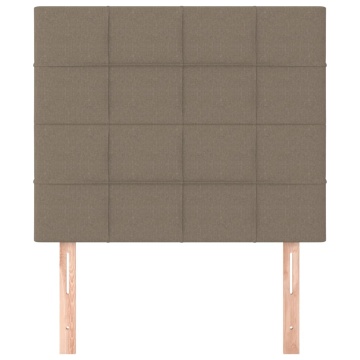 Tăblii de pat, 2 buc, gri taupe, 90x5x78/88 cm, textil - Img 3