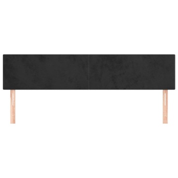 Tăblii de pat, 2 buc, negru, 100x5x78/88 cm, catifea - Img 3