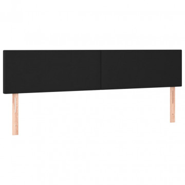 Tăblii de pat, 2 buc, negru, 100x5x78/88 cm, piele ecologică - Img 2