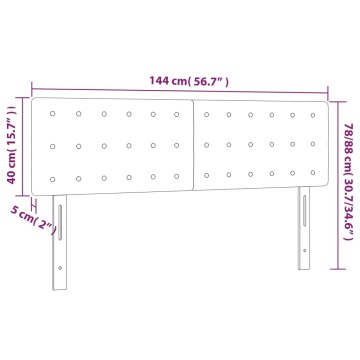 Tăblii de pat, 2 buc., negru, 72x5x78/88 cm, textil - Img 7