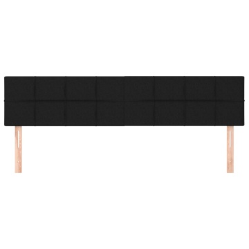 Tăblii de pat, 2 buc, negru, 80x5x78/88 cm, textil - Img 3