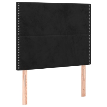 Tăblii de pat, 2 buc, negru, 90x5x78/88 cm, catifea - Img 2
