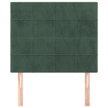 Tăblii de pat, 2 buc, verde închis, 90x5x78/88 cm, catifea - Img 3