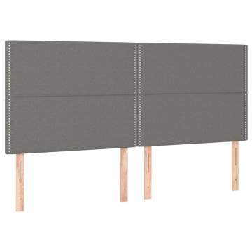 Tăblii de pat, 4 buc, gri închis, 100x5x78/88 cm, textil - Img 2