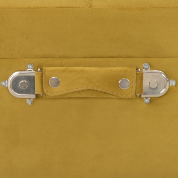 Taburet de depozitare, galben muștar, 40 cm, catifea - Img 2