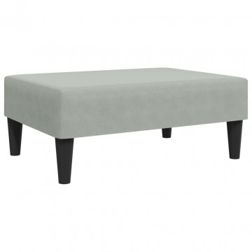 Taburet, gri deschis, 77x55x31 cm, catifea - Img 2