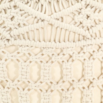 Taburet puf macrame lucrat manual, 45 x 30 cm, bumbac - Img 4
