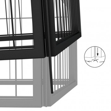 Țarc câini 24 panouri negru 100x50 cm oțel vopsit electrostatic - Img 5