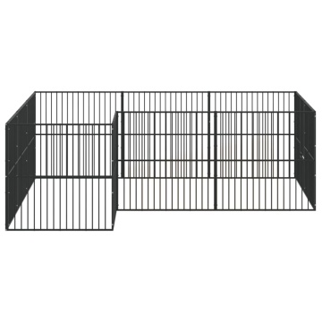 Țarc pentru câini cu 12 panouri, negru, oțel galvanizat - Img 10