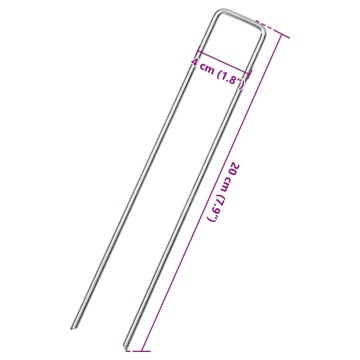 Țăruși de pământ în formă de U 25 buc. 20x4 cm oțel galvanizat - Img 5