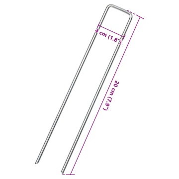 Țăruși de pământ în formă de U 50 buc. 20x4 cm oțel galvanizat - Img 5