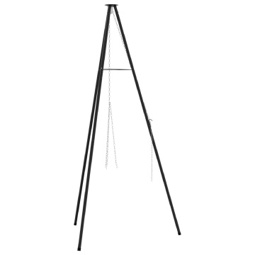 Tripod pentru gătit la foc de tabără de 190 cm înălțime din oțel - Img 2