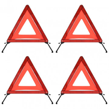 Triunghiuri avertisment trafic, 4 buc., roșu, 56,5x36,5x44,5 cm - Img 1