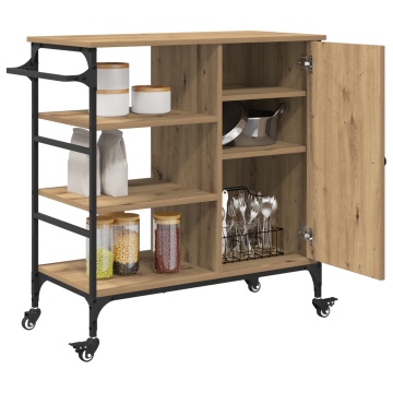 Trolley de bucătărie Stejar Natural 87.5x38.5x84.5 cm Lemn prelucrat - Img 3