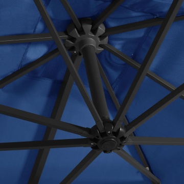 Umbrelă consolă cu LED, stâlp din oțel albastru azur 250x250 cm - Img 5
