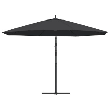 Umbrelă consolă de grădină cu stâlp din aluminiu, negru, 350 cm - Img 8