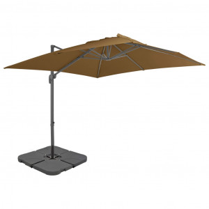 Umbrelă de exterior cu bază portabilă, gri taupe - Img 1