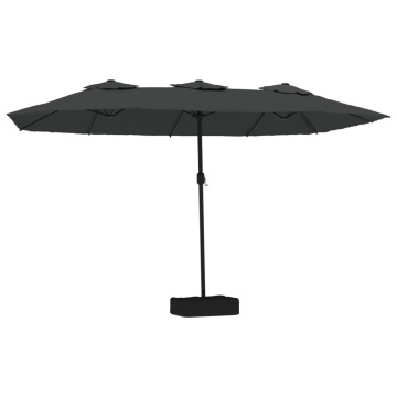 Umbrelă de grădină cu două capete cu LED, antracit, 449x245 cm - Img 2