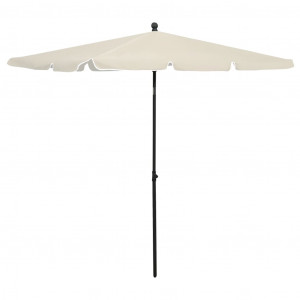 Umbrelă de grădină cu stâlp, nisipiu, 210x140 cm - Img 1
