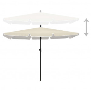 Umbrelă de grădină cu stâlp, nisipiu, 210x140 cm - Img 4