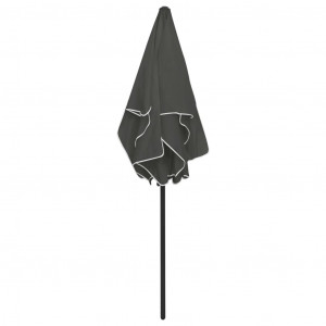 Umbrelă de plajă, antracit, 180x120 cm - Img 6