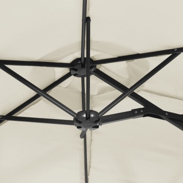 Umbrelă de soare cu două capete cu LED, alb nisipiu, 316x240 cm - Img 7