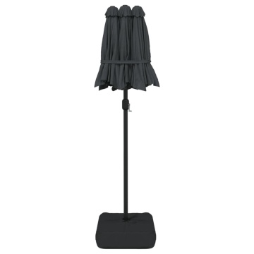 Umbrelă de soare cu două capete cu LED-uri antracit, 316x240 cm - Img 6