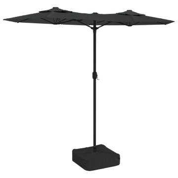 Umbrelă de soare cu două capete cu LED-uri antracit, 316x240 cm - Img 2