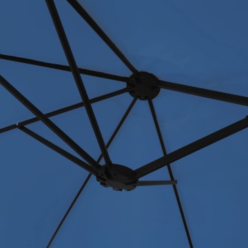 Umbrelă de soare cu două capete cu LED-uri, bleu, 449x245 cm - Img 7