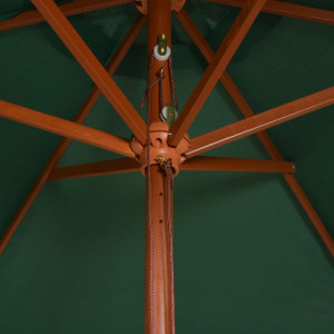 Umbrelă de soare cu stâlp de lemn 200x300 cm, verde - Img 2