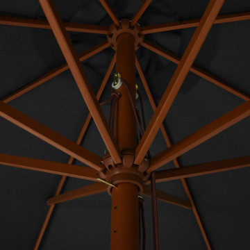 Umbrelă de soare de exterior, stâlp din lemn, antracit, 330 cm - Img 4