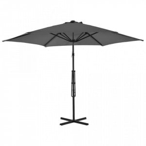 Umbrelă de soare de exterior, stâlp din oțel, antracit, 300 cm - Img 4