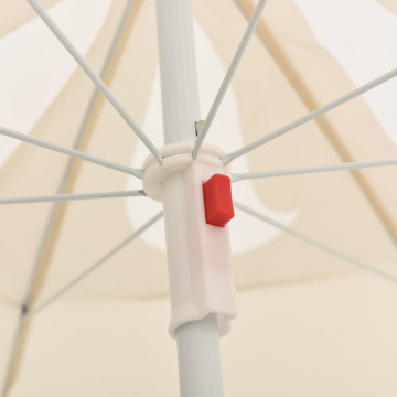 Umbrelă de soare de exterior, stâlp din oțel, nisipiu, 180 cm - Img 3