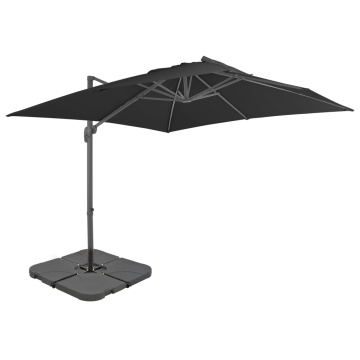 Umbrelă de soare de grădină, bază portabilă, antracit - Img 1