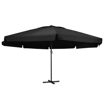 Umbrelă de soare de grădină, stâlp aluminiu, negru, 600 cm - Img 1