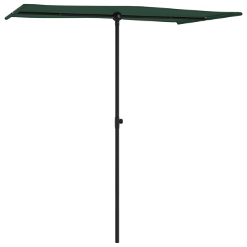 Umbrelă de soare de grădină, stâlp aluminiu, verde, 180x110 cm - Img 3