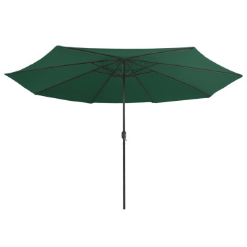 Umbrelă de soare de grădină, stâlp metalic, verde, 390 cm - Img 3