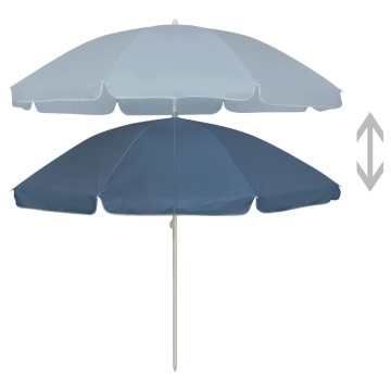 Umbrelă de soare de plajă, albastru, 240 cm - Img 2