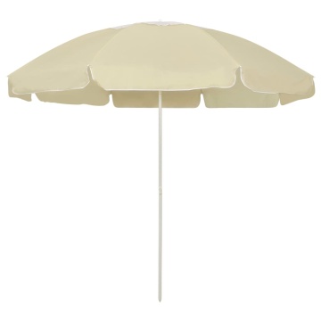 Umbrelă de soare de plajă, galben nisipiu, 240 cm - Img 1