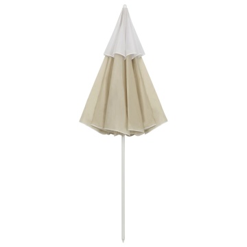 Umbrelă de soare de plajă, galben nisipiu, 300 cm - Img 5