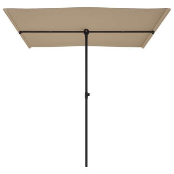 Umbrelă de soare exterior, stâlp aluminiu, gri taupe, 2x1,5 cm - Img 4