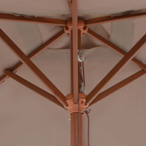 Umbrelă de soare, exterior, stâlp lemn, 150x200 cm, gri taupe - Img 2