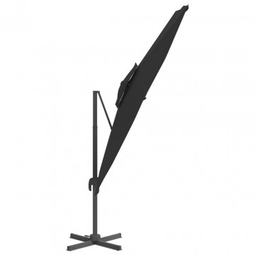 Umbrelă dublă în consolă, negru, 400x300 cm - Img 4