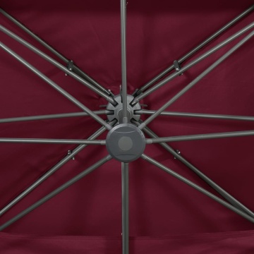 Umbrelă în consolă cu înveliș dublu, roșu bordo, 400x300 cm - Img 6