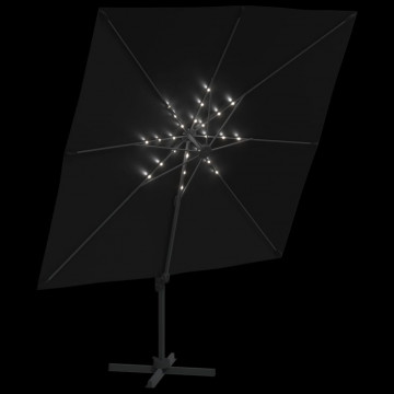 Umbrelă în consolă cu LED, negru, 400x300 cm - Img 4