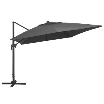 Umbrelă în consolă cu LED stâlp din aluminiu antracit 400x300cm - Img 3
