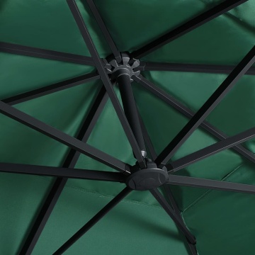 Umbrelă în consolă cu LED, stâlp din aluminiu verde 400x300 cm - Img 5