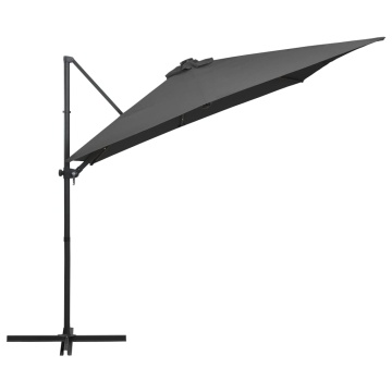 Umbrelă în consolă cu LED, stâlp din oțel, antracit, 250x250 cm - Img 4