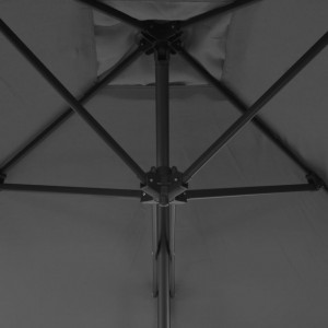 Umbrelă soare de exterior, stâlp din oțel, antracit, 250x250 cm - Img 2